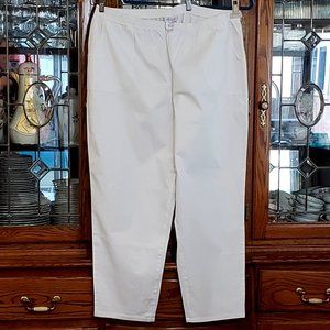 Denim & Co Original waist stretch side pocket pants  White  3X